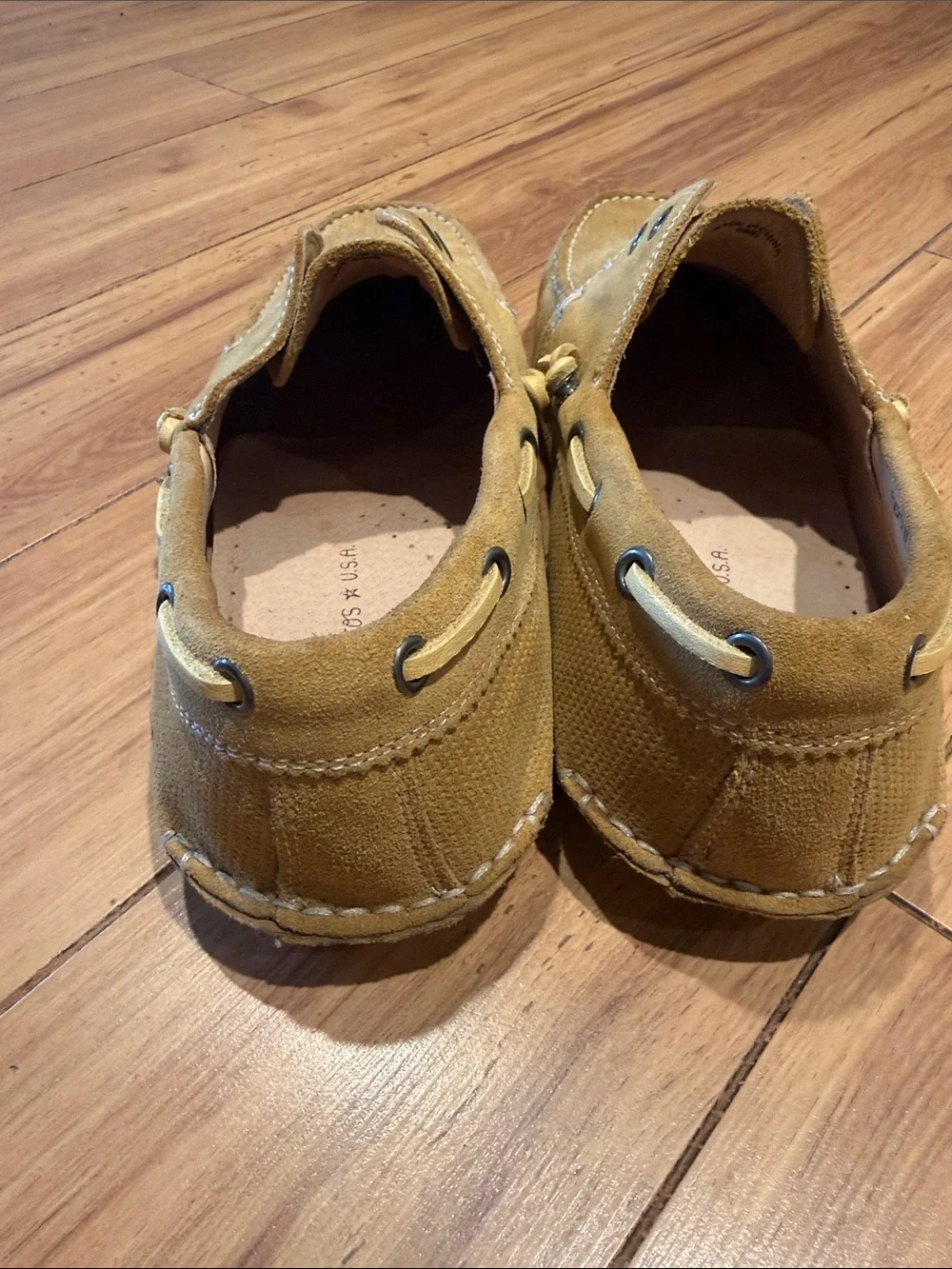 John Varvatos USA Suede Boat Shoes Men’s 9M Tan Leather Slip-On Loafers
